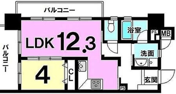 レーヴグランディ松山の物件間取画像